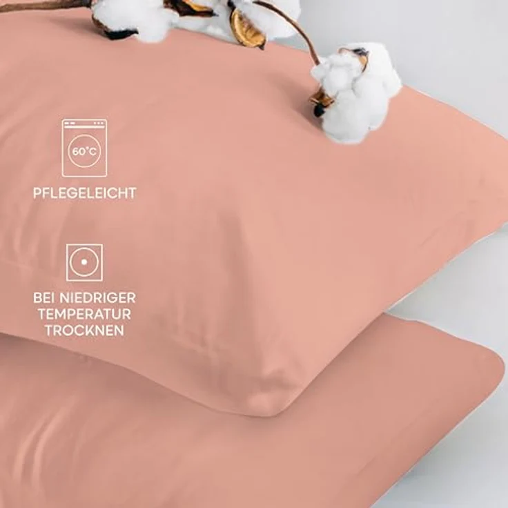 Twinzen® Kissenbezug 50x80 (2er-Set) - 100% Jersey Baumwolle 150 GSM Kissenbezüge - Rosa - Für Kissenbezüge 50x80 cm - Kissenhülle - Kissenbezug mit Reißverschluss - Oeko-Tex Zertifiziert – Bild 7