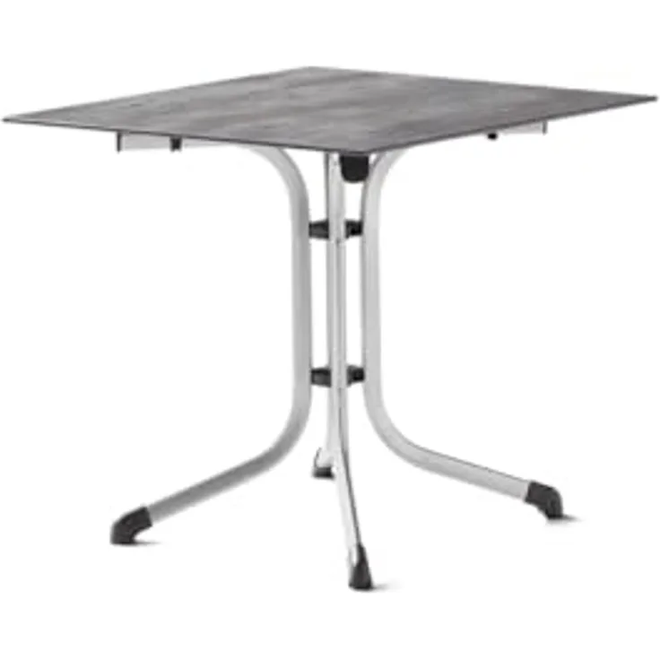 SIEGER 5130-21 Klapptisch Polytec (HPL) 80x80 cm Stahlgestell graphit / Tischplatte Polytec (HPL) Beton hell