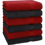 Betz Handtücher 6 Stück Handtuch Set 50 x 100 cm Premium Farbe rubinrot/Graphit Grau, 100% Baumwolle (Set, 6-St)