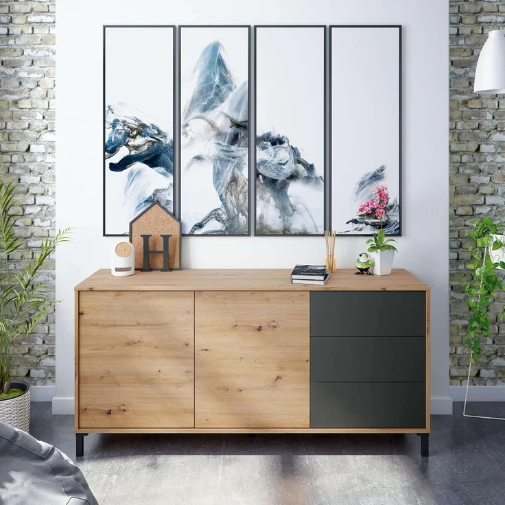 Habitdesign 0 Anrichte, Holz, 154 cm (Ancho) x 74 cm (Alto) x 41 cm (Boden) – Bild 2
