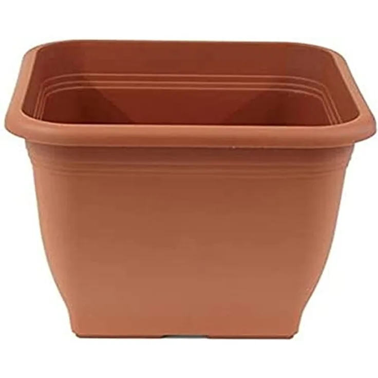 greemotion Pflanzkübel Pia Terrakotta - Blumentopf 58x58 cm - 76,5L Blumenkübel eckig - Übertopf UV-beständiger Kunststoff - Pflanztopf frostsicher - Pflanzgefäß mit Bodenlöchern - Pflanzen-Zubehör