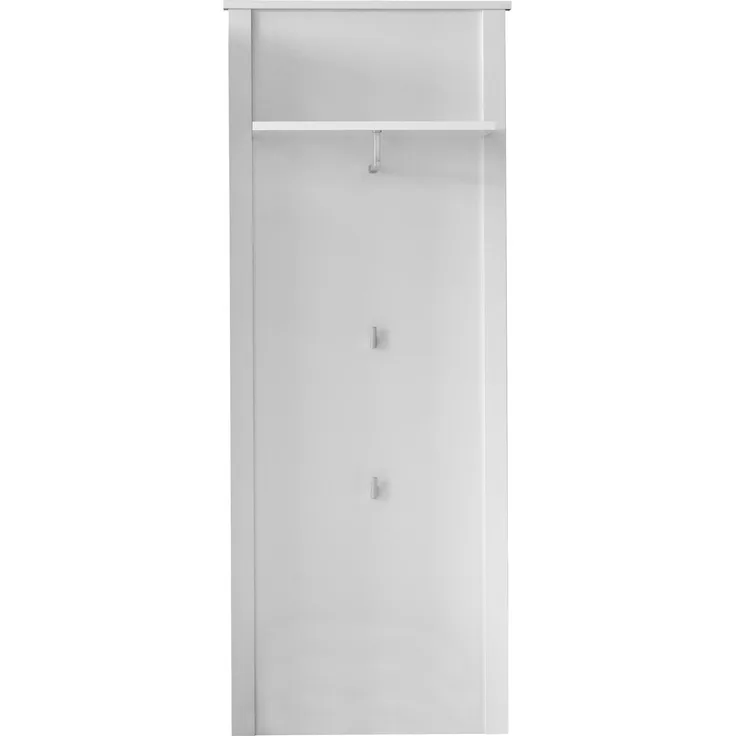trendteam smart living Garderobe Gardrobenpaneel Ole, 55 x 147 x 26 cm in Weiß mit Ablage, Kleiderstange und zwei Kleiderhaken