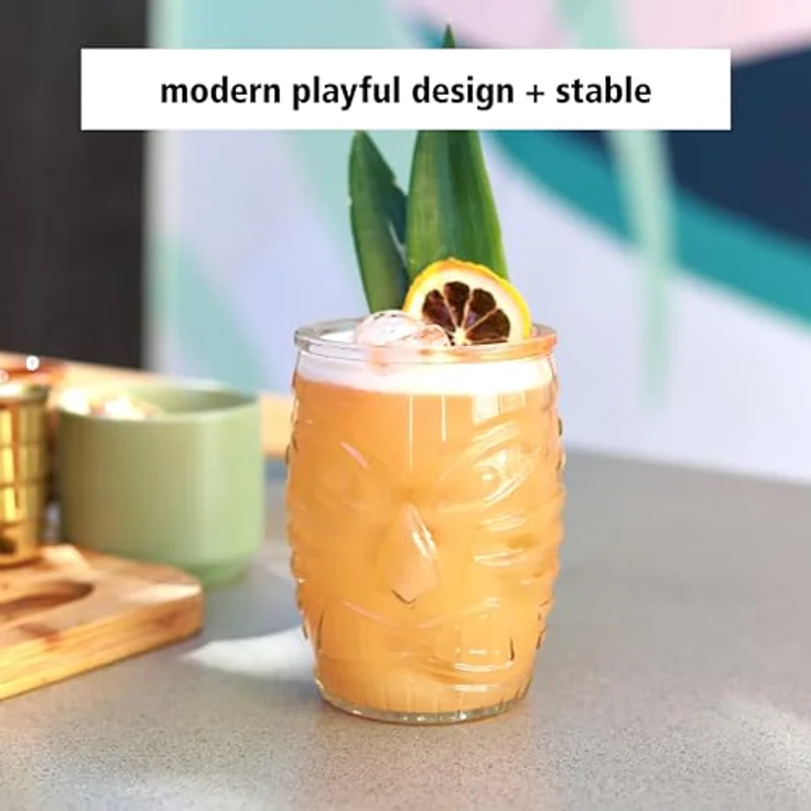 LIBBEY Cocktailglas Libbey Trinkglas, 12er Set -TIKI- von polynesischer Kunst inspiriert, 12-tlg, Glas, 473 ml, hochwertig verarbeitet, im charakteristischen Design – Bild 5