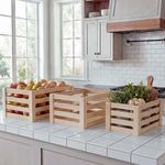 3er Set Holzkiste HWC-C56, Weinkiste Dekokiste Aufbewahrungskiste Obstkiste, Shabby-Look Vintage ~ naturfarben