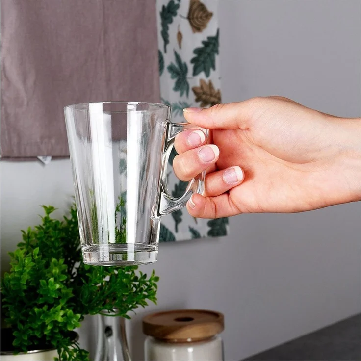 Vilde Latte-Macchiato-Glas mit Henkel aus dickem Glas transparent, 6-tlg, Glas, spülmaschinengeeignet, robust, langlebig – Bild 4