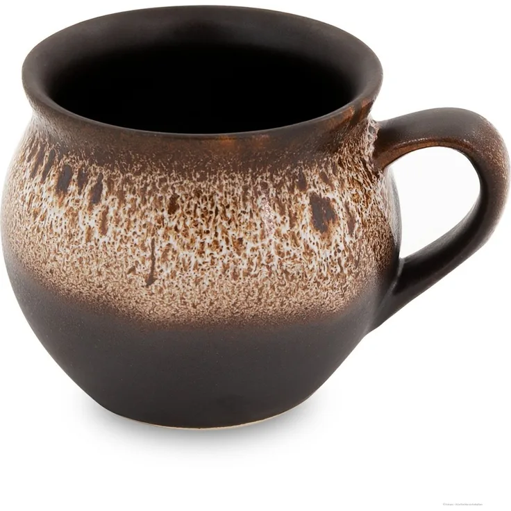 Bunzlauer Keramik Becher Bunzlauer Keramik 320 ml Kugelbecher, runder Böhmischer Becher ZACIEK, Keramik