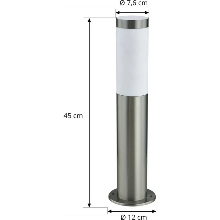 Lindby Außen-Stehlampe Statius, Edelstahl Chrom IP44mit Bewegungsmelder, 1x15 W LED – Bild 3
