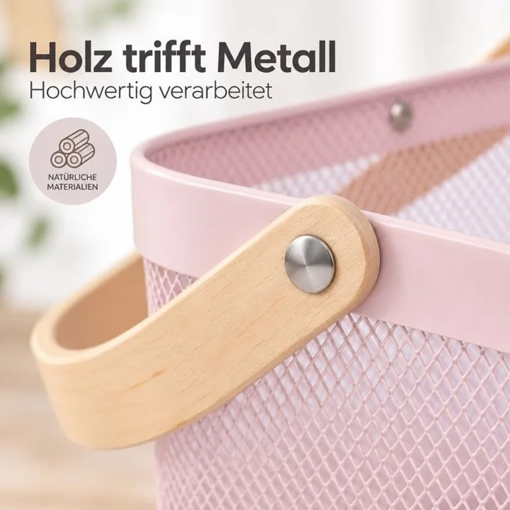 Relaxdays Eckiger Drahtkorb mit Henkeln – Bild 8