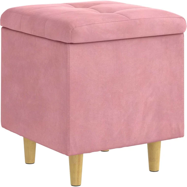vidaXL Ottoman mit Stauraum Rosa 40 x 40 x 45 cm Samt 876813 – Bild 2