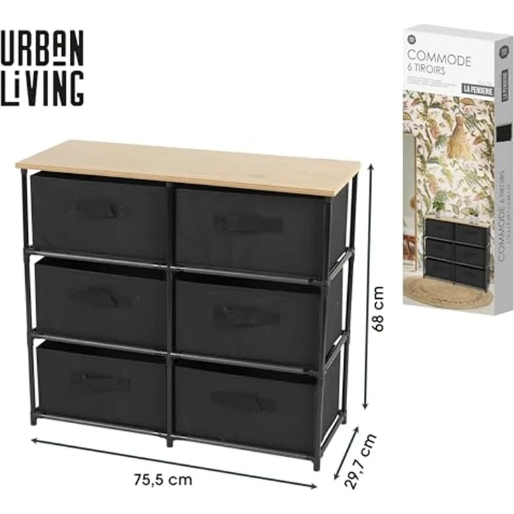 Urban Living Regal Standregal mit 6 Einschüben 75,6x29,7x68 cm 151550 – Bild 2