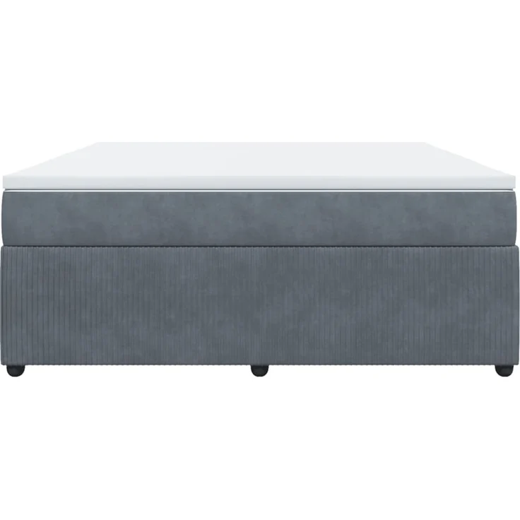 vidaXL Boxspringbett mit Matratze Dunkelgrau 180x200 cm Samt 3285657 – Bild 4