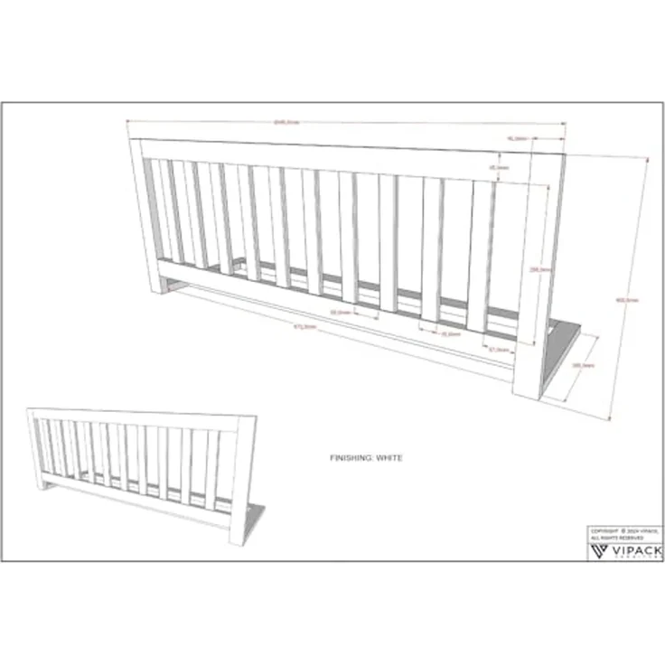 Hausbett >Buche Massiv< in Buche massiv weiß lackiert - 207,5x170x97,5 (BxHxT) – Bild 6