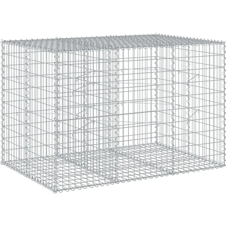 vidaXL Gabione mit Deckel 150x100x100 cm Verzinktes Eisen 3295191 – Bild 4