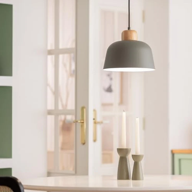 LEDKIA LIGHTING Wawak, Hängeleuchte aus Metall & Holz mit E27 Fassung, Weiß, ideal für Wohnzimmer, Küche und Schlafzimmer, umweltfreundliches Design – Bild 2