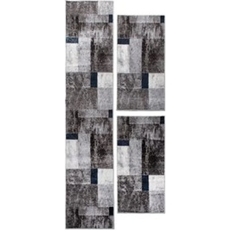 oKu-Tex Bettumrandung PHOENIX, Bettvorleger-Set, 3-tlg. Schlafzimmer, Höhe 11 mm, (Set, 3-tlg. 1 x 67 x 340 cm + 2 x 67 x 140 cm), Bettumrandung 3 teilig, weicher Kurzflor, modernes Design, meliert – Bild 6