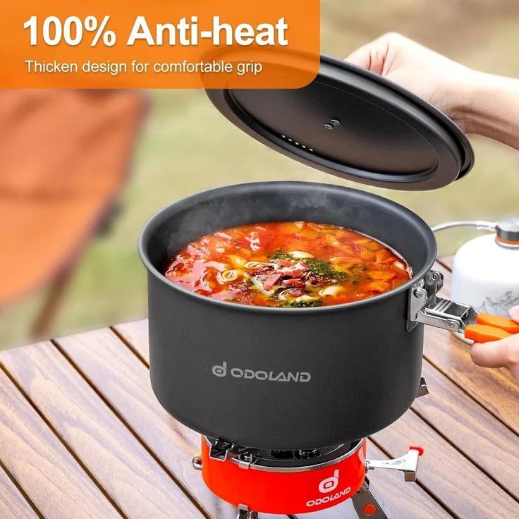 Kochgeschirr Camping Set Topf Bratpfanne Outdoor Für 1-2 personen – Bild 3