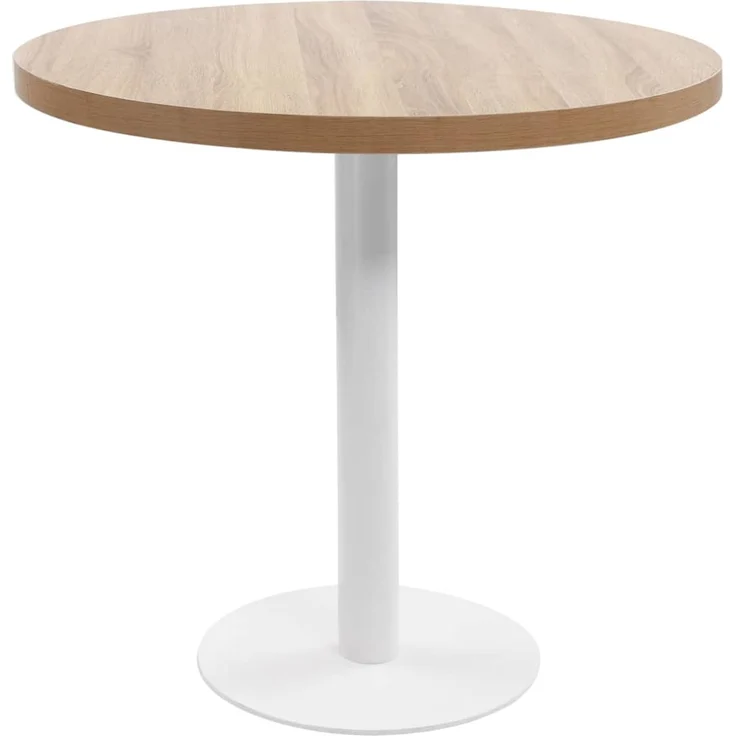 Bistrotisch FLORI rund Hellbraun/Weiß 80 cm MDF | Esstisch kleiner Tisch Cafe Gartentisch Balkontisch Outdoortisch – Bild 1