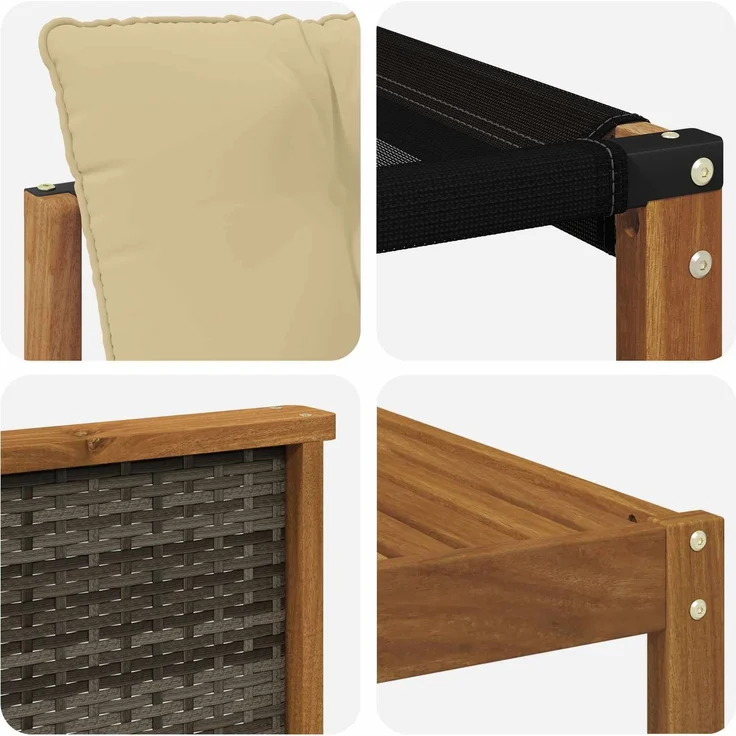 vidaXL Outdoor-Sofagarnitur 8 stk. 7-Sitzer Natur und Beige 3381821 – Bild 6