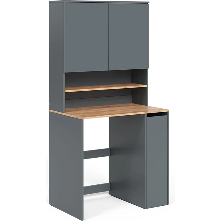 Waschmaschinenschrank Viktor Anthrazit/Goldkraft Eiche 93.6 x 88.2 cm 2 Teile mit Regal Vicco – Bild 1