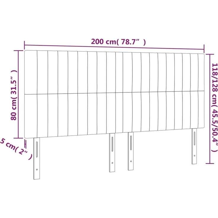 vidaXL Kopfteile 4 Stk. Creme 100 x 5 x 78/88 cm Stoff 3116597 – Bild 8