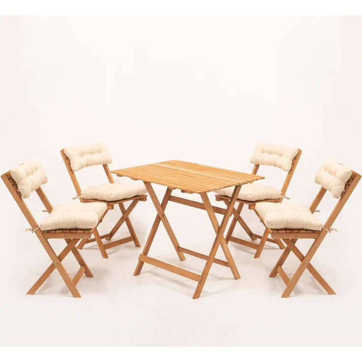 Skye Decor 'My004A' Garten-Sitzgruppe (5-teilig), Natur / Creme, 80 x 72 x 60 cm – Bild 2