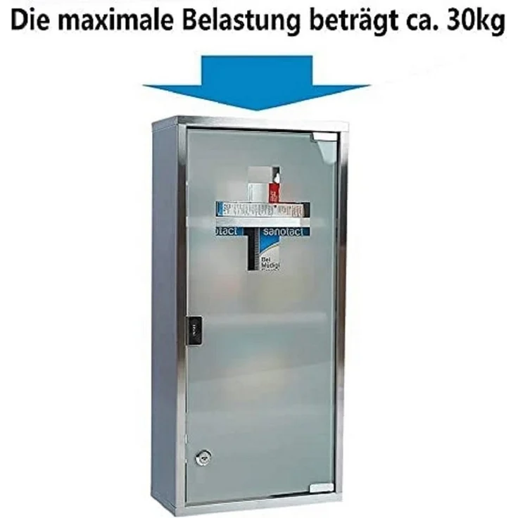 Zedelmaier Medizinschrank Abschließbarer Medizinschrank aus Edelstahl,Medikamentenschrank (YX4001) Magnetverschluss, Kindersicher, abschließbar mit 2 Enden – Bild 2