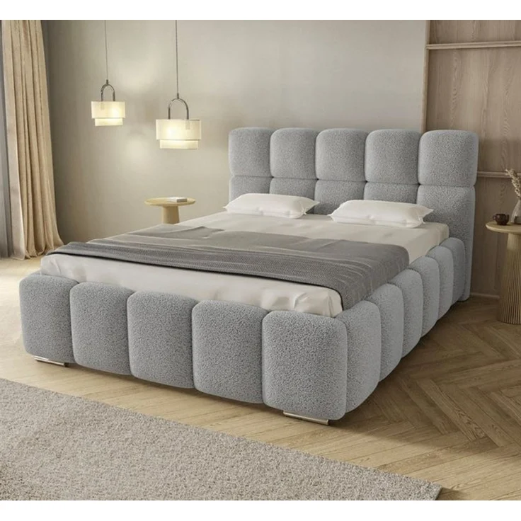 thematys Polsterbett mit Bettkasten & Lattenrost – Stauraumbett 160x200cm, mit 19 cm 7-Zonen-Wende-Taschenfederkern H3/H4 mit Kokos, Hellgrau – Bild 6