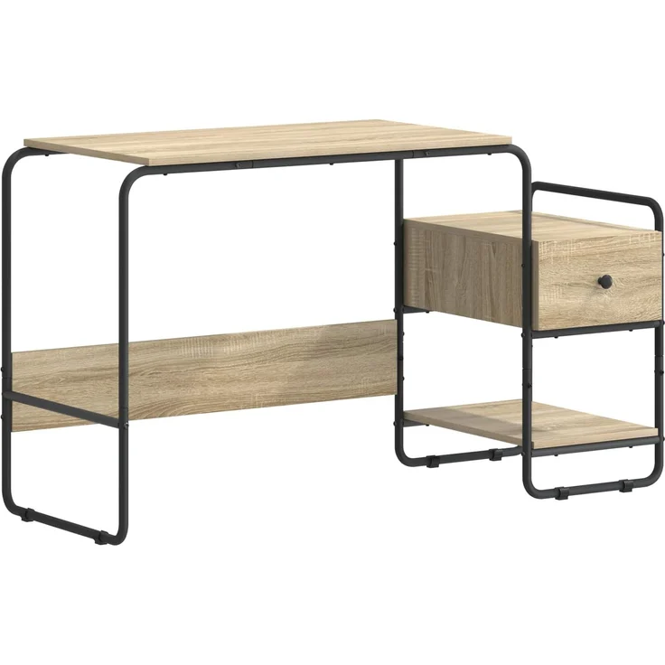 vidaXL Schreibtisch mit Stauraum Sonoma-Eiche 131,5 x 50 x 75,5 cm 8008045 – Bild 2