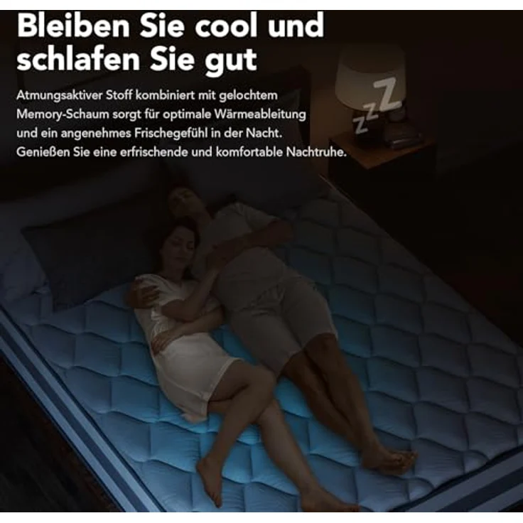 HOMAVO Matratze 90x200 cm 25cm Höhe 7-Zonen Taschenfederkernmatratze Orthopädische Federkernmatratze mit Memory-Schaum Schicht, Härtegrad H3 H4, CertiPUR-US Zertifiziert – Bild 6