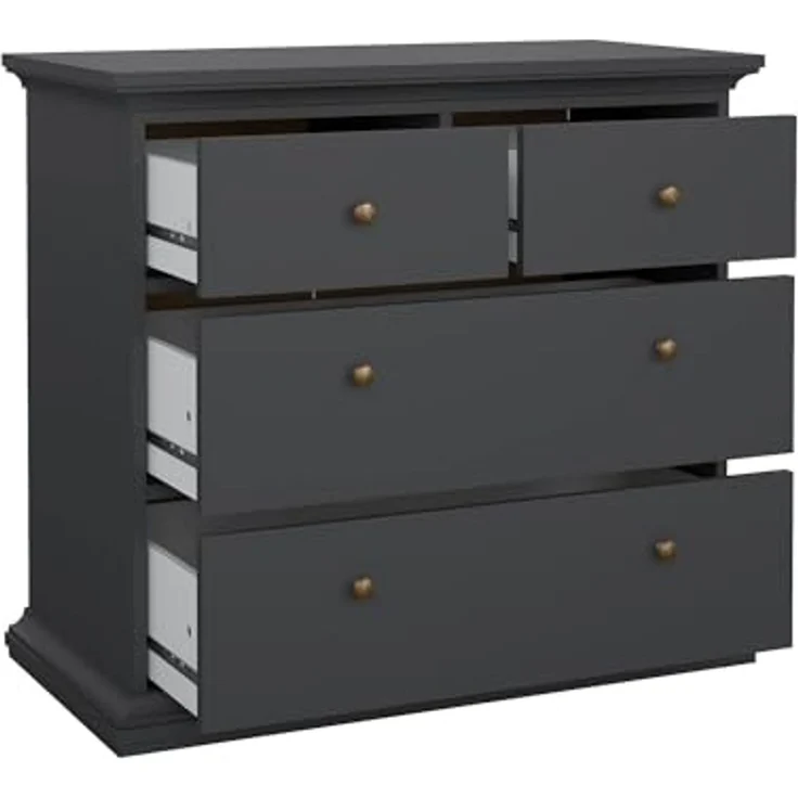 Dmora Kommode mit Vier Schubladen, Farbe Grau, 96,2 x 86,9 x 48,5 cm – Bild 6