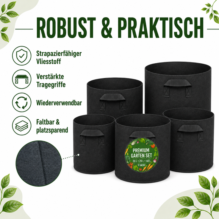 Pflanzsäcke Set Schwarz – Bild 4