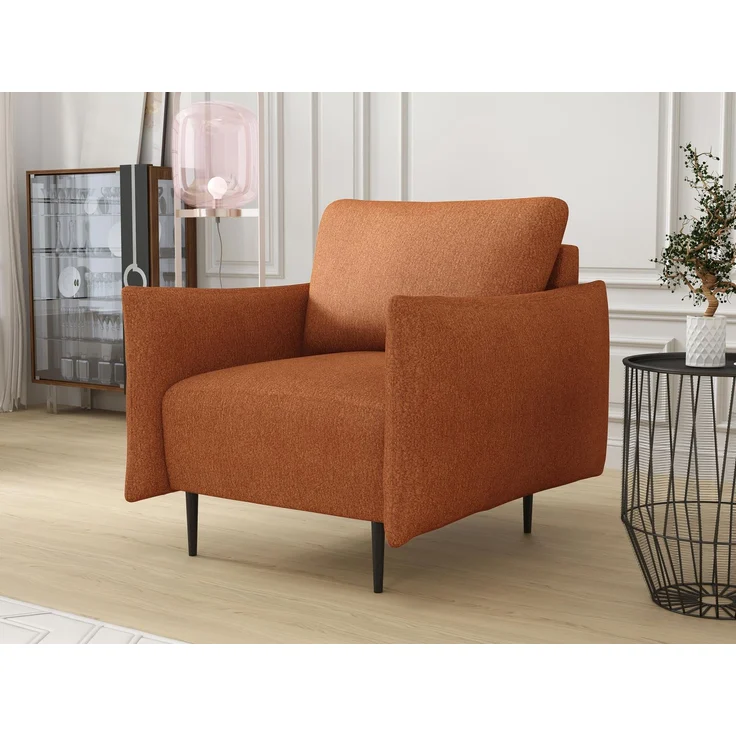 Sessel Larow, Polstersessel mit schmale Armlehne (Farbe: Velo 627) – Bild 2