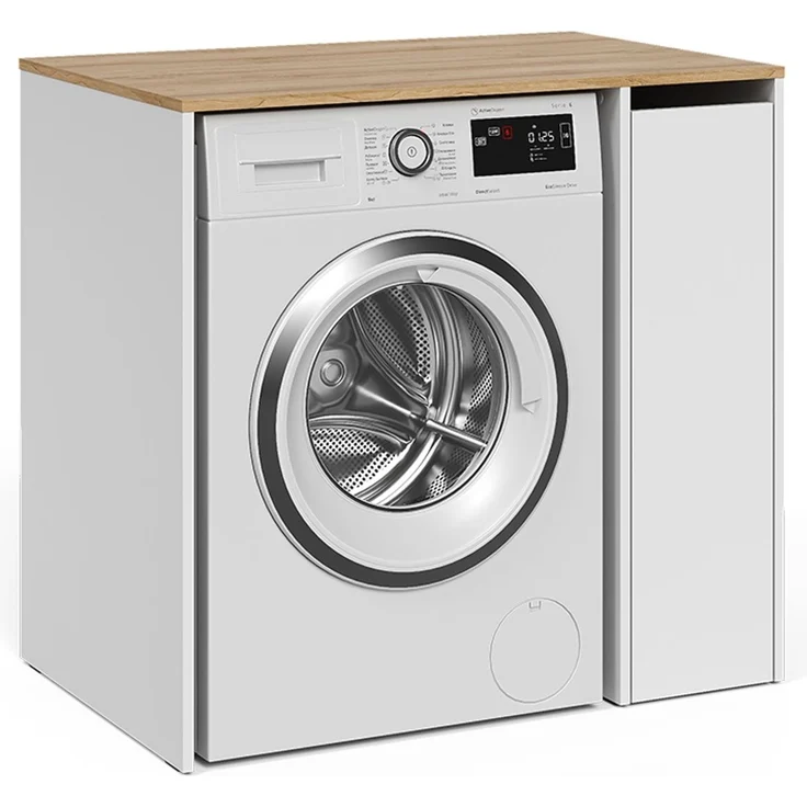 Waschmaschinenschrank Viktor Weiß/Artisan 93.6 x 88.2 cm mit Fächern und Tür Vicco – Bild 5