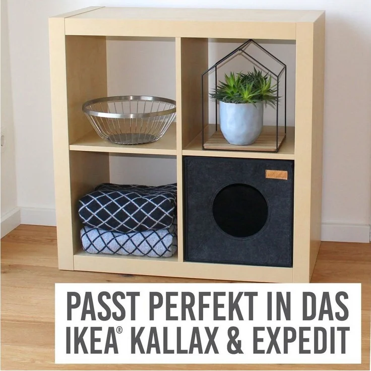 KaraLuna Tierbett Katzenhöhle aus Filz fürs Regal I Katzenbett Katze Schlafplatz – Bild 2