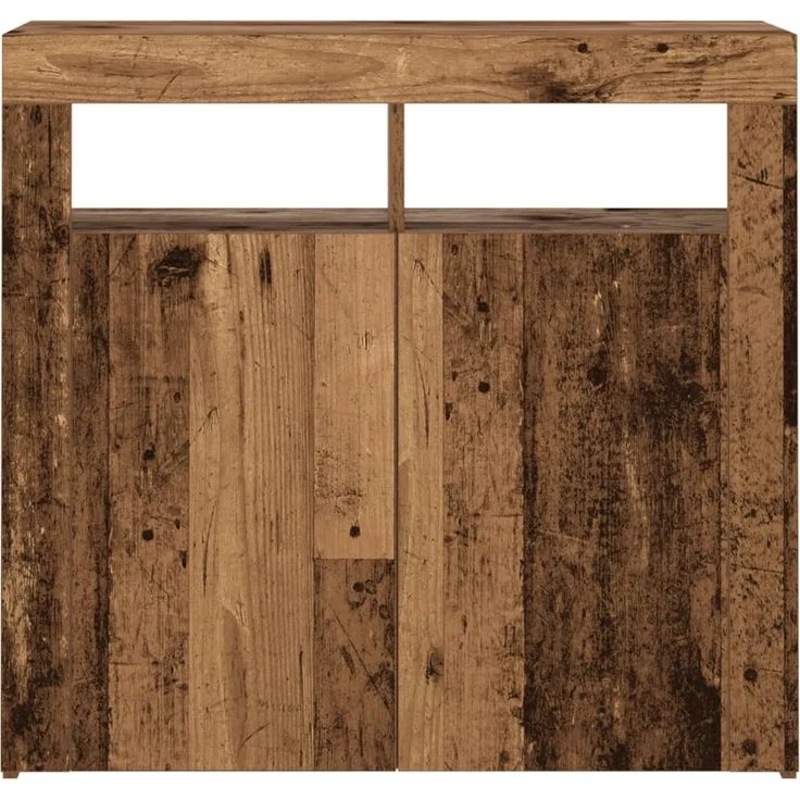 vidaXL Sideboard mit LED-Leuchten Altholz-Optik 80x35x75 cm 856361 – Bild 6