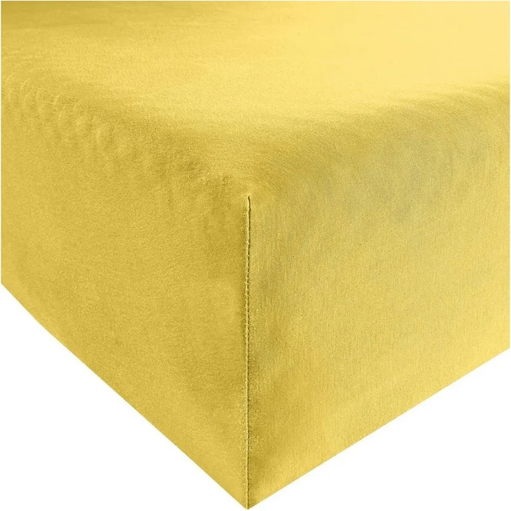 Erwin Müller 'Freising' Spannbettlaken, Gummizug: Rundumgummi, 1 Stück, Elasthan-Jersey-Stretch Uni, Gelb, 80x200 cm - 80x220 cm – Bild 5