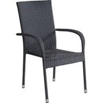 Wholesaler LC Garden Armlehnstuhl Stapelstuhl Lübeck Balkonstuhl schwarz