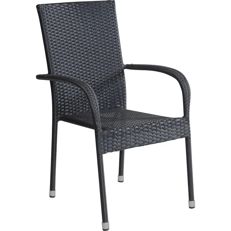Wholesaler LC Garden Armlehnstuhl Stapelstuhl Lübeck Balkonstuhl schwarz