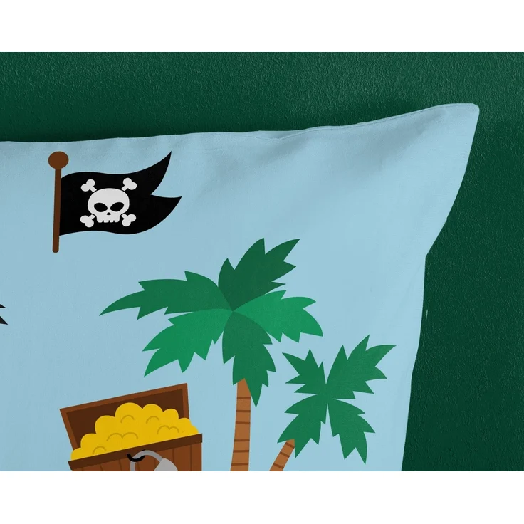 Good Morning Renforcé Bettwäsche 135 X 200 cm + 1- 80 X 80 cm Caribbean pirate/sea theme bunt – Bild 3