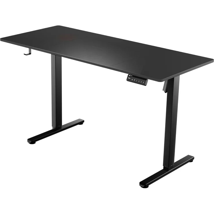 LUTIVO Foxtrot, Höhenverstellbarer Schreibtisch Elektrisch, Memory-Funktion und Kabelmanagement, 140 x 60 cm, Schwarz/Schwarz – Bild 1