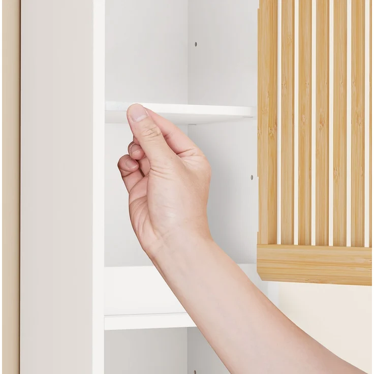 SoBuy BZR34-BW Badezimmer-Hochschrank, MDF, Lackiert, Weiß, 20 x 180 x 20 cm – Bild 8