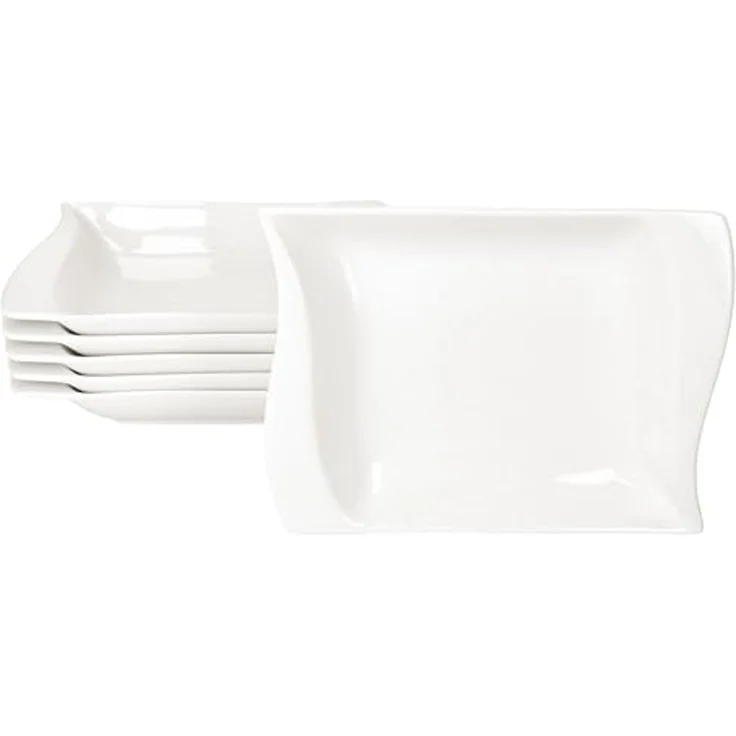 MamboCat Suppenteller 6er Set Ivory Suppenteller Porzellan 6 Personen tiefe Teller Pasta – Bild 2