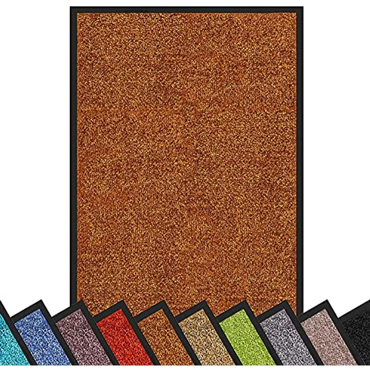 etm Hochwertige Fußmatte | schadstoffgeprüft | bewährte Eingangsmatte in Gewerbe & Haushalt | Schmutzfangmatte mit Top-Reinigungswirkung | Sauberlaufmatte waschbar & rutschfest (90x600 cm, Braun) – Bild 1