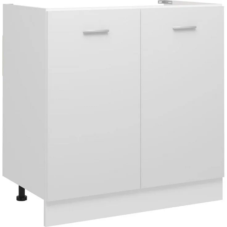 DOTMALL Spülenschrank Spülenunterschrank Lyon Weiß 80x46x81,5 cm Holzwerkstoff