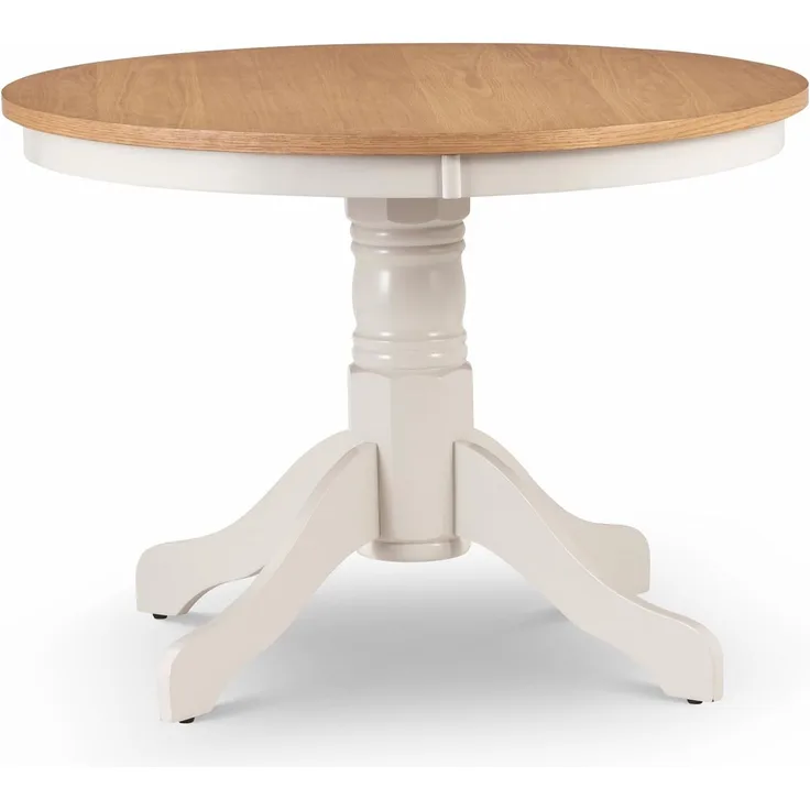 Julian Bowen Davenport Runder Säulentisch, Elfenbein/Helle Eiche