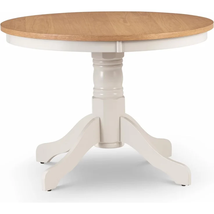 Julian Bowen Davenport Runder Säulentisch, Elfenbein/Helle Eiche