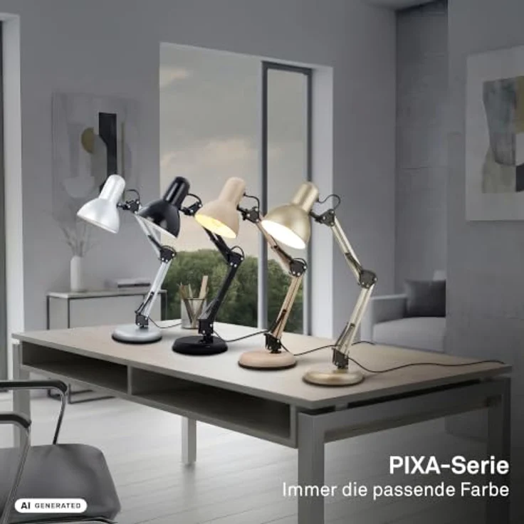 Briloner Leuchten LED Tischleuchte PIXA, ohne Leuchtmittel, 22,4x54,6 cm, Büro, Kinderzimmer – Bild 9