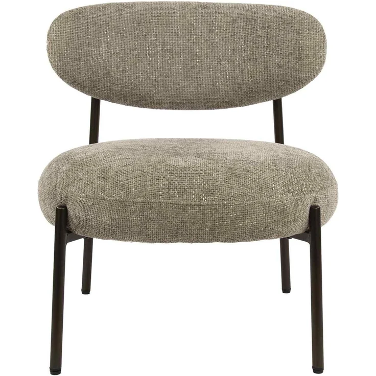 Sessel Velcira Rund, Webstoff weich gepolstert, modern, sandfarben, hoher Sitzkomfort – Bild 3