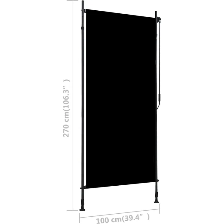 vidaXL Außenrollo 100 x 270 cm Anthrazit 145935 – Bild 7