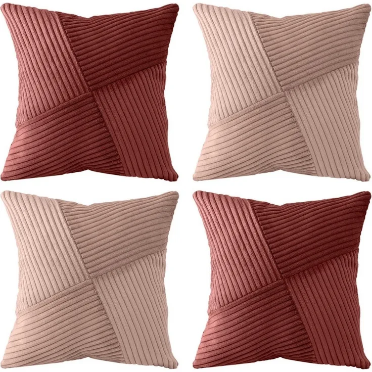 Amilian Kissenhüllen - 4er Set Kissenbezug, Kissenbezüge - Zierkissenbezüge, (4 Stück), 40x40 cm, Kissenhülle für Sofakissen, Dekokissen, Zierkissen, Kissen